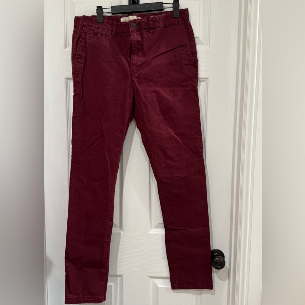 L.O.G.G. H&M Skinny Fit Dark Red Burgundy Pants